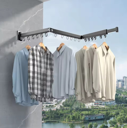 Wall mounted tri fold - wall, clothes