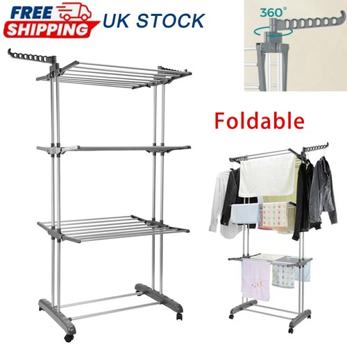 Tier foldable clothes airer - clothes,