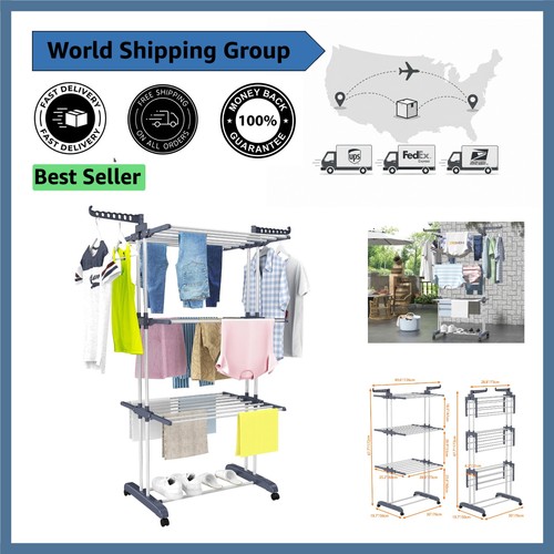 Movable clothes drying - clothes, rack