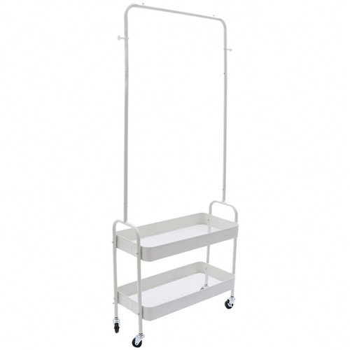 White rolling clothes - clothes, rack